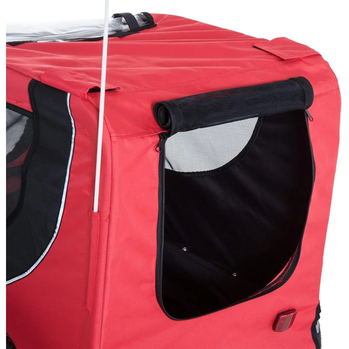 Fahrradanhänger für Hunde rot/schwarz - 4