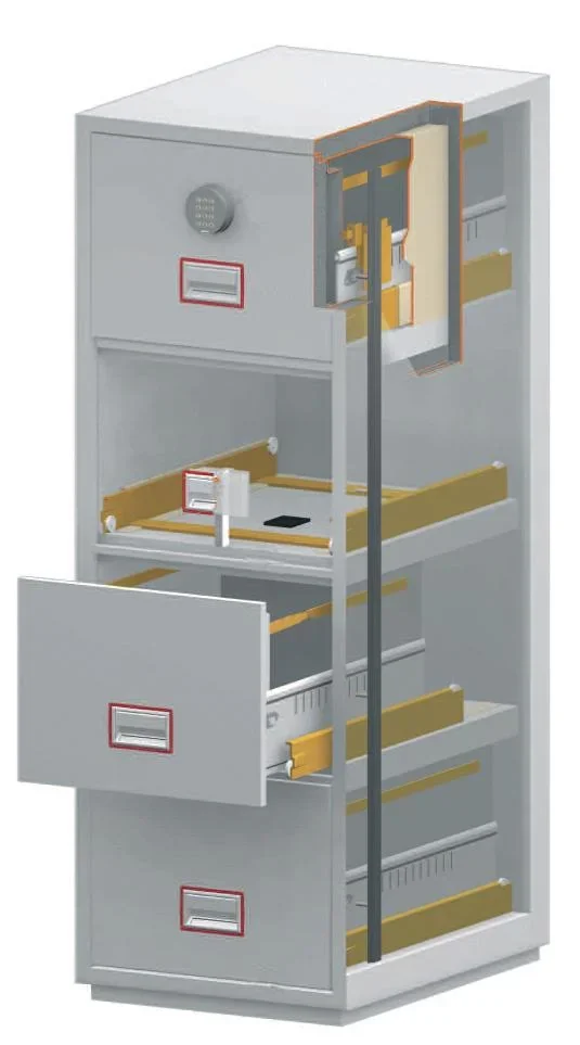 Aktenschrank World Class Vertical Fire File mit 4 Schubladen und elektronischem Schloss - 10