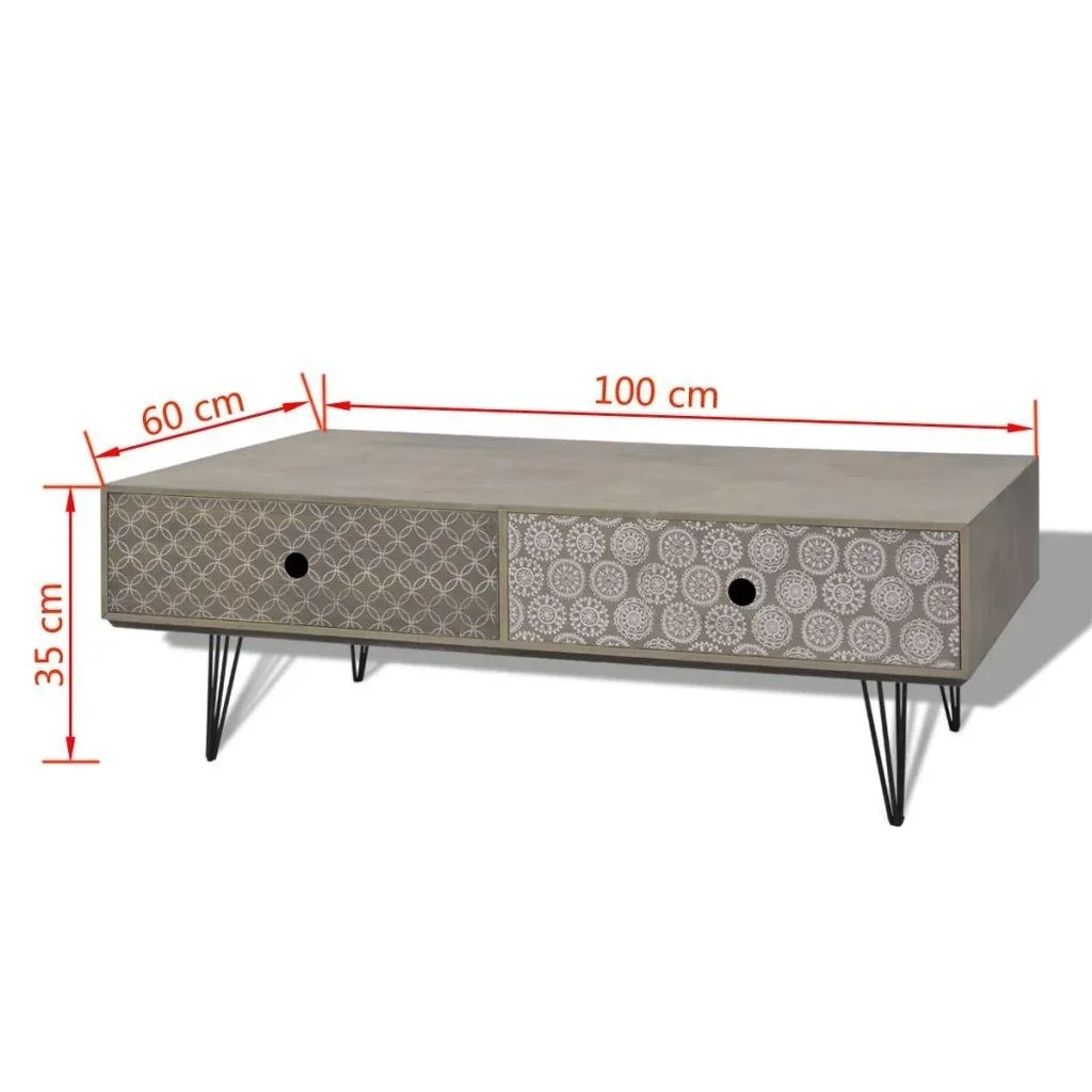 Couchtisch 100x60x35 cm grau - 0
