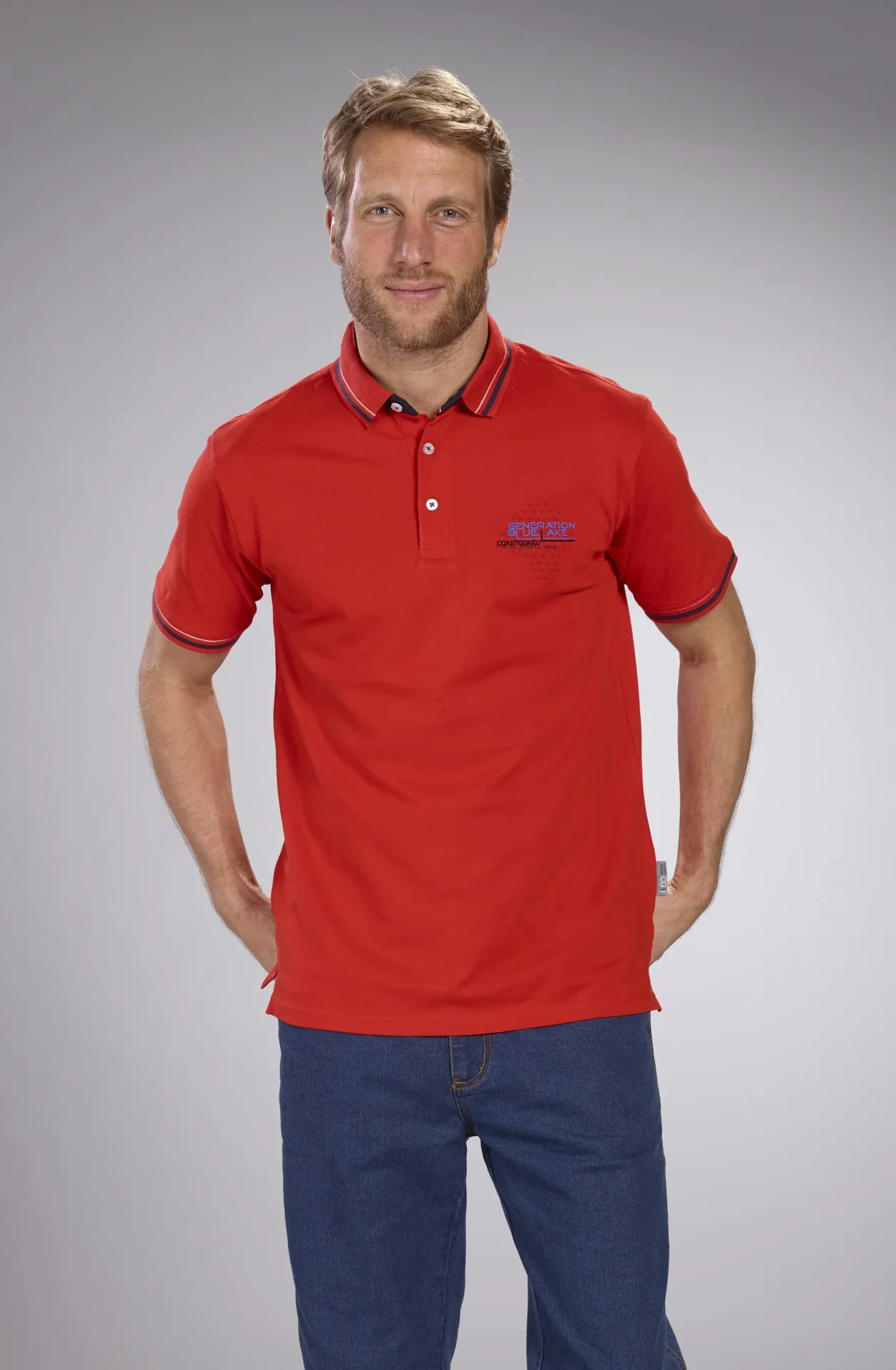 Poloshirt aus Pique, Farbe rot, Gr.M - 0
