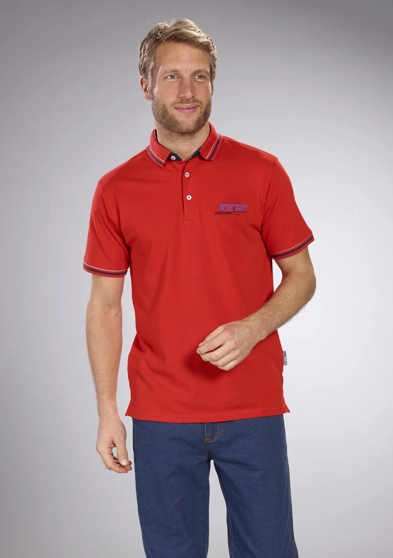Poloshirt aus Pique, Farbe rot, Gr.M - 3