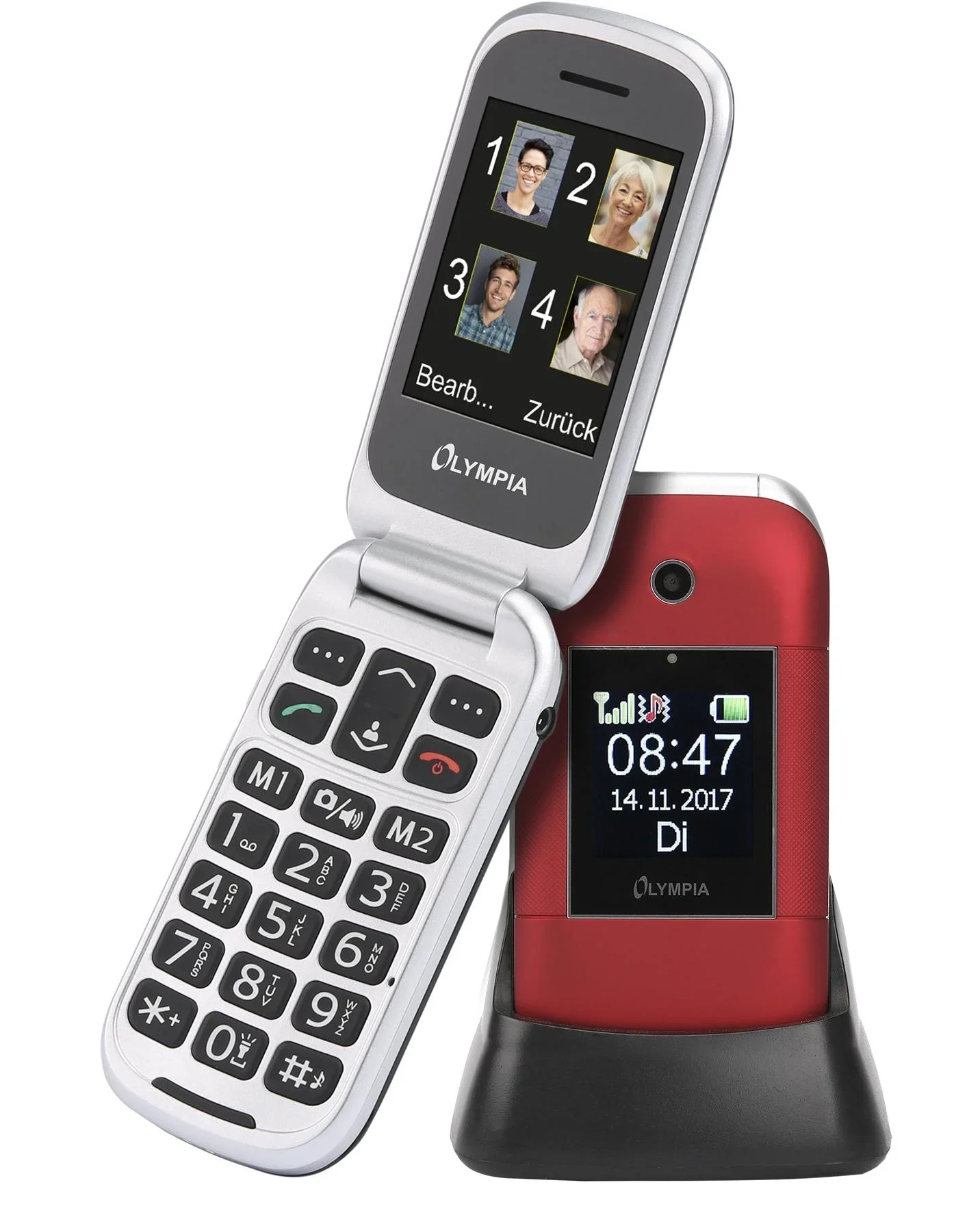 Großtasten Klapphandy Janus, rot - 0