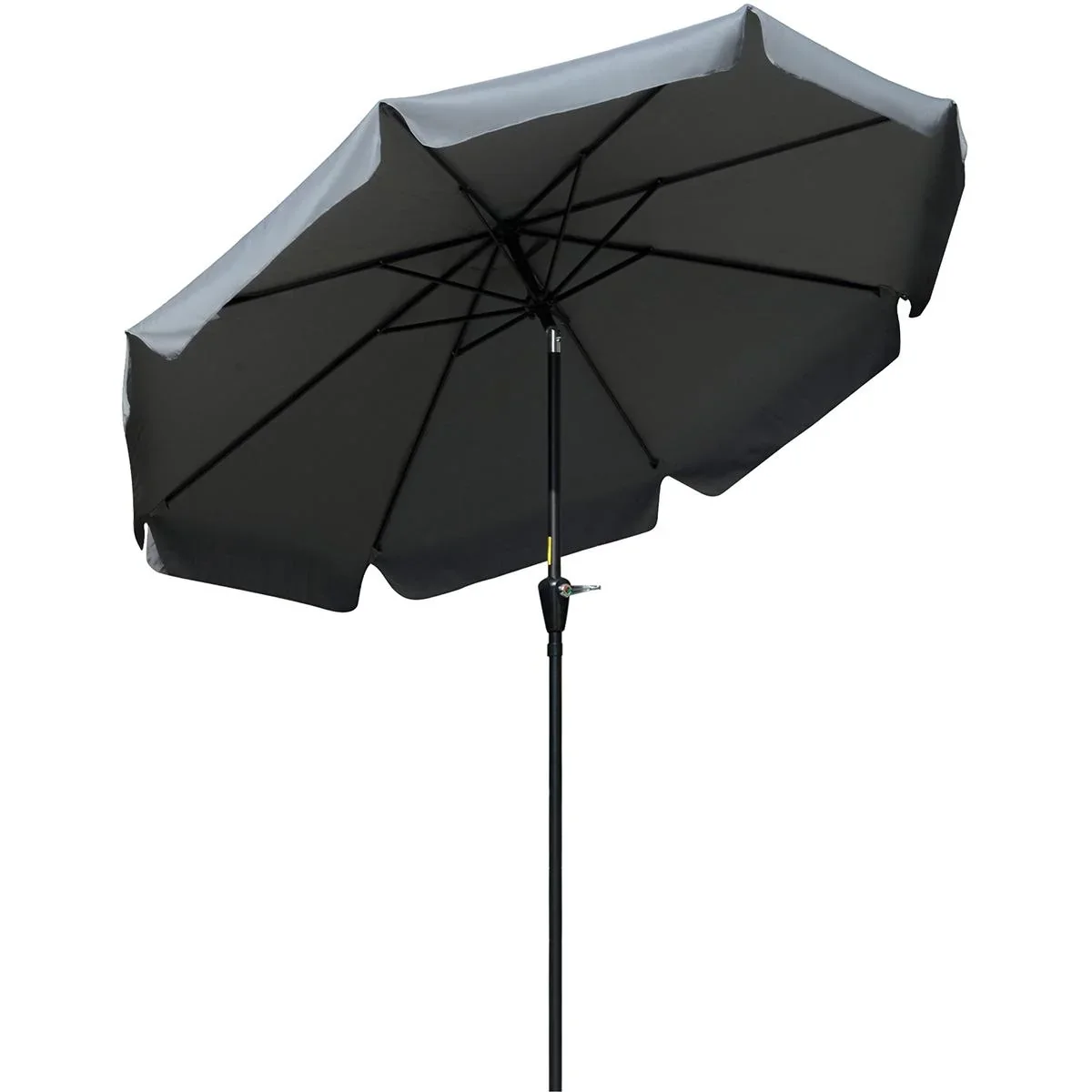 Garten Sonnenschirm Ø2,66 m UV-Schutz 50+ Garten Sonnenschirm 8 Rippen Verstellbar Dunkelgrau - 1