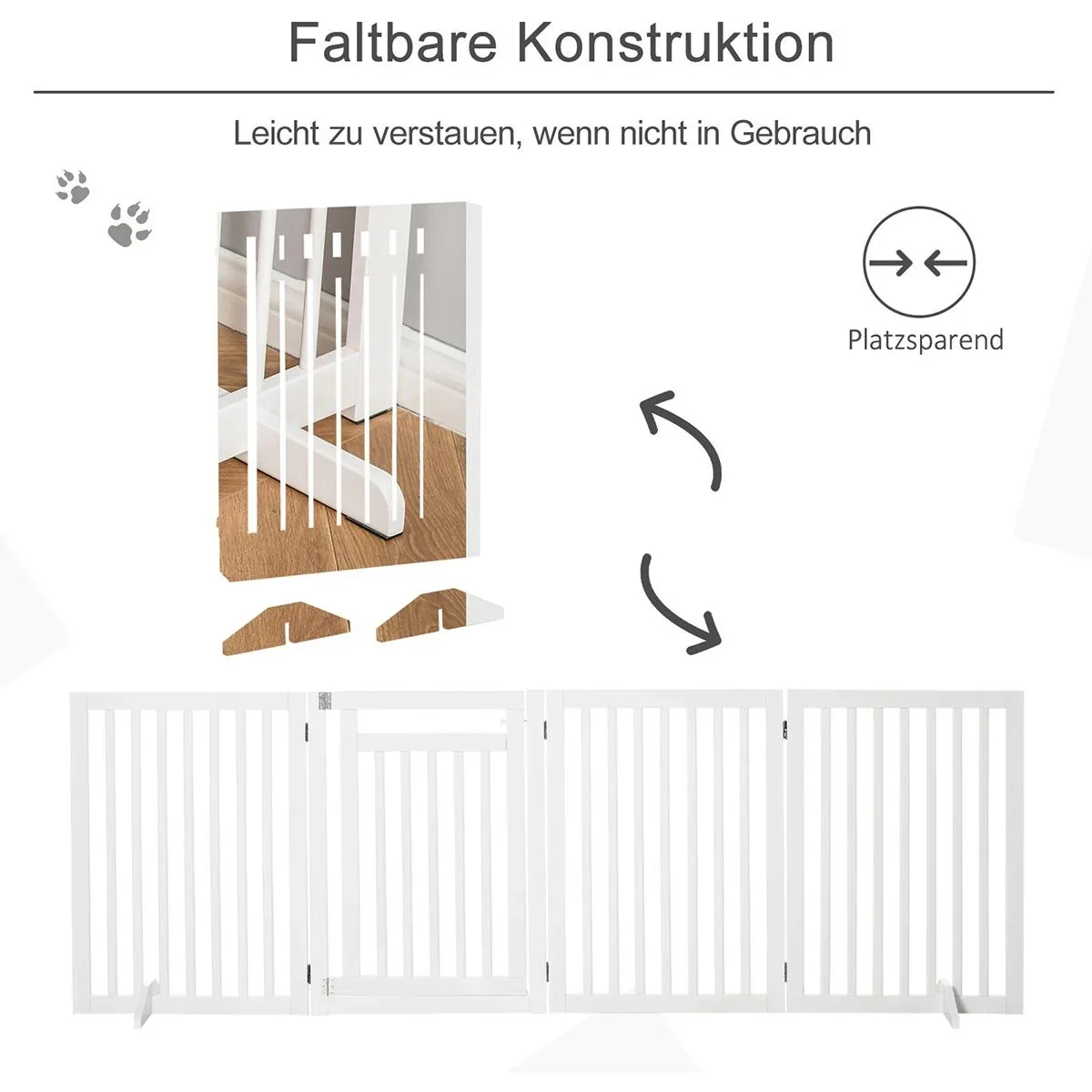 Absperrgitter für Hunde weiß - 4