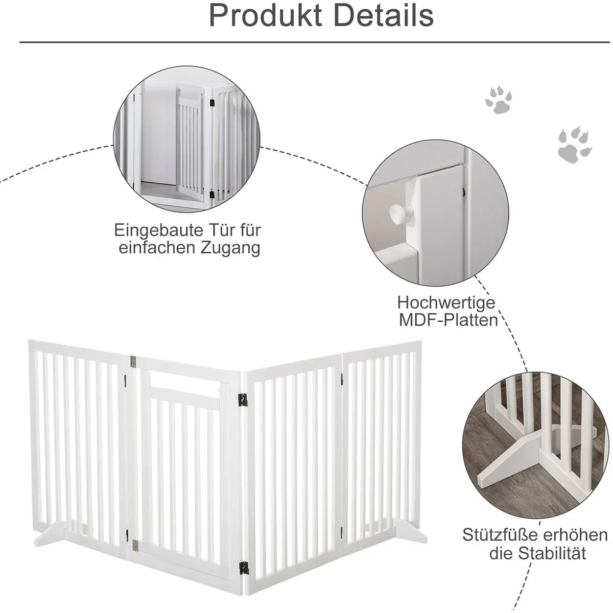 Absperrgitter für Hunde weiß - 8