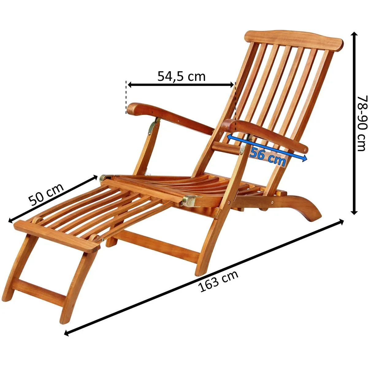 Sonnenliege "Queen Mary" Akazienholz - 4