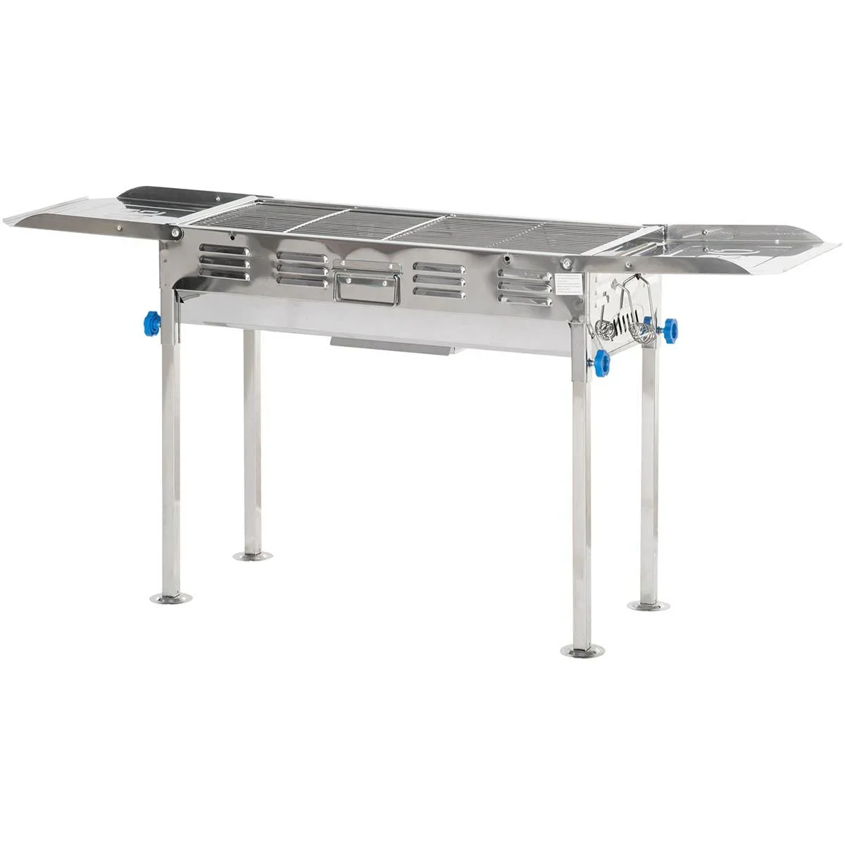 Holzkohlegrill - höhenverstellbar - Stahl - 120 x 31 x 60-70 cm - 0