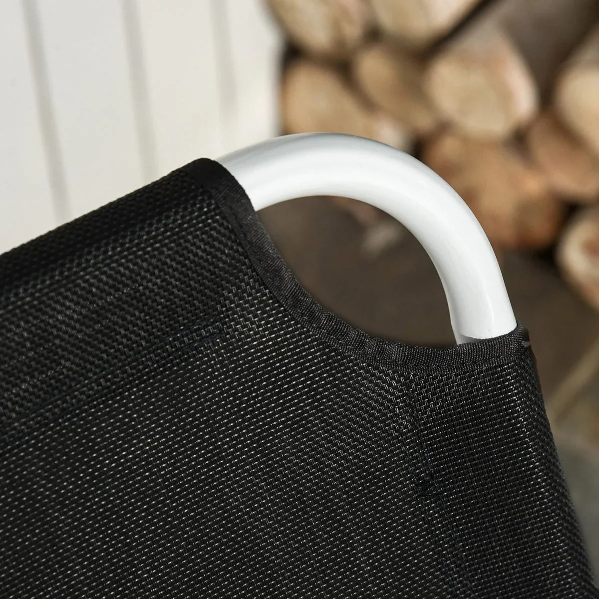 Sonnenliege mit verstellbarer Rückenlehne schwarz - 3