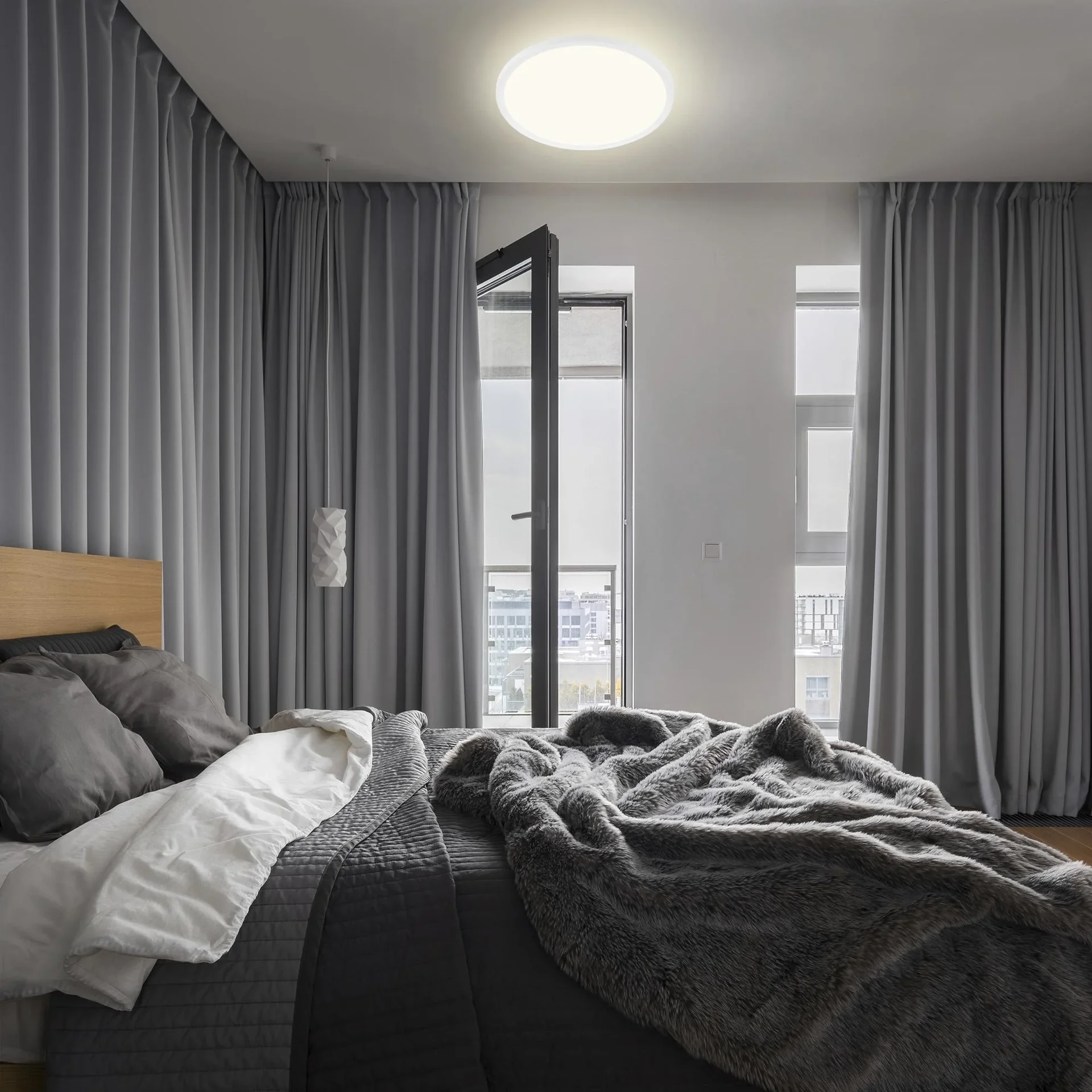 Ultraflaches LED Panel, rund, Ø 29,3 cm, 2400 Lumen, 18 Watt, weiß - 0