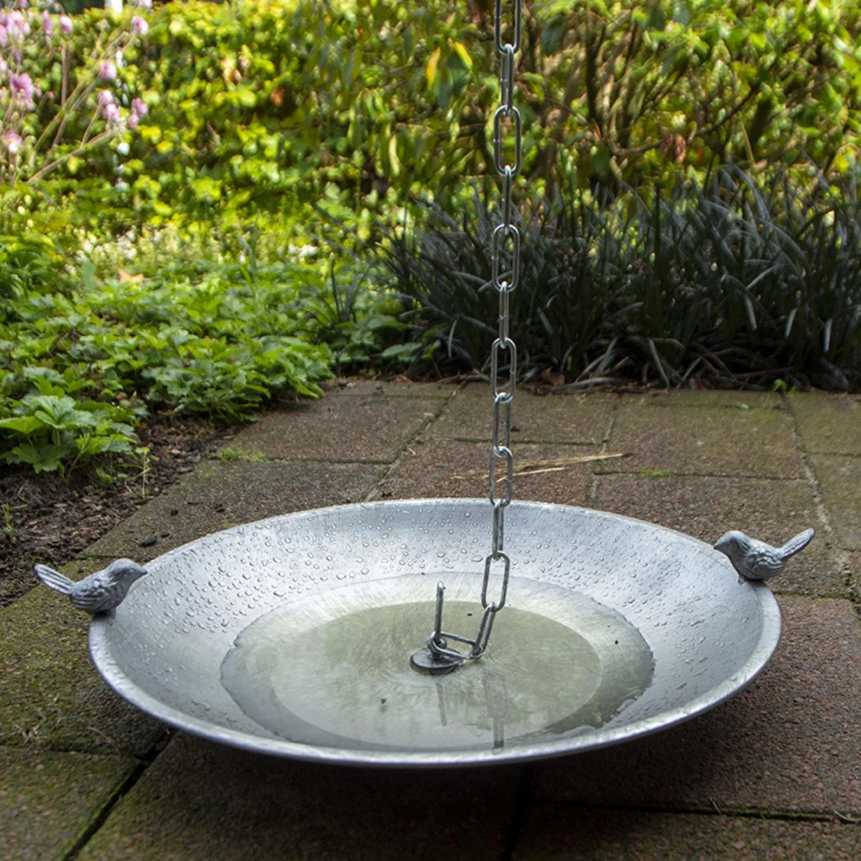 Regenwasserkette mit Vogeltränke - 2