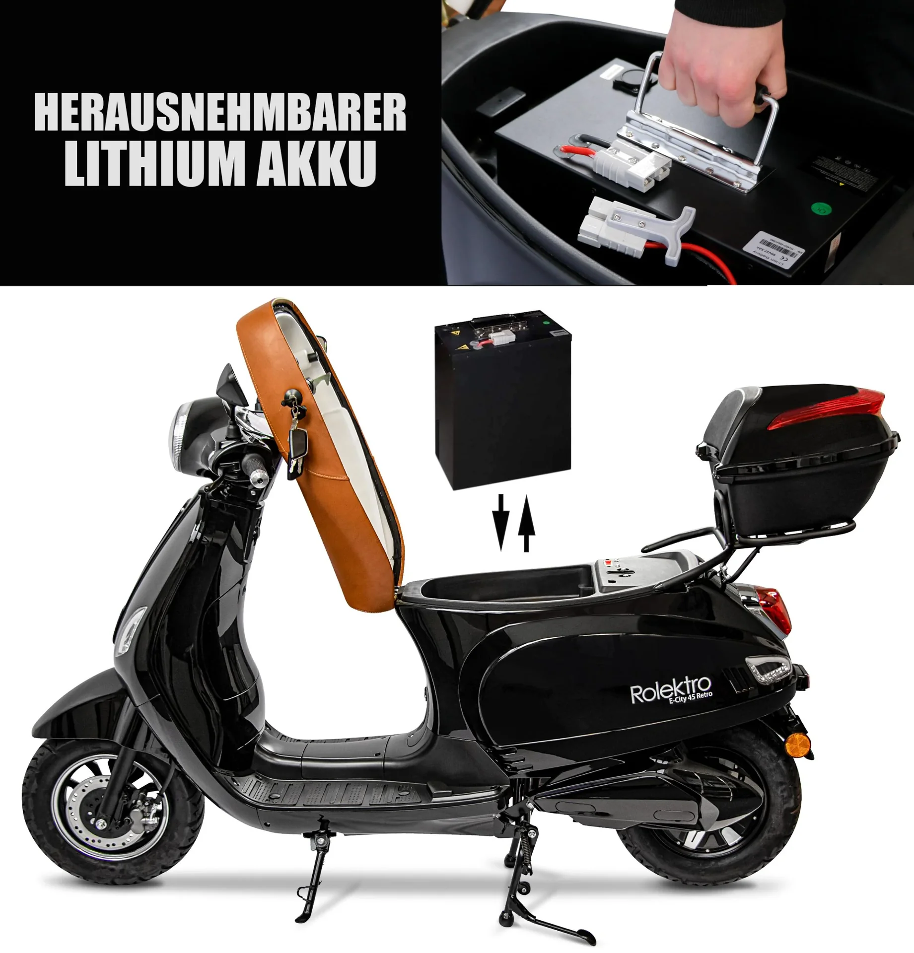 Lithium-Ionen Akku 60V 27,5Ah - Ersatzakku für E-City Retro 45 - 4