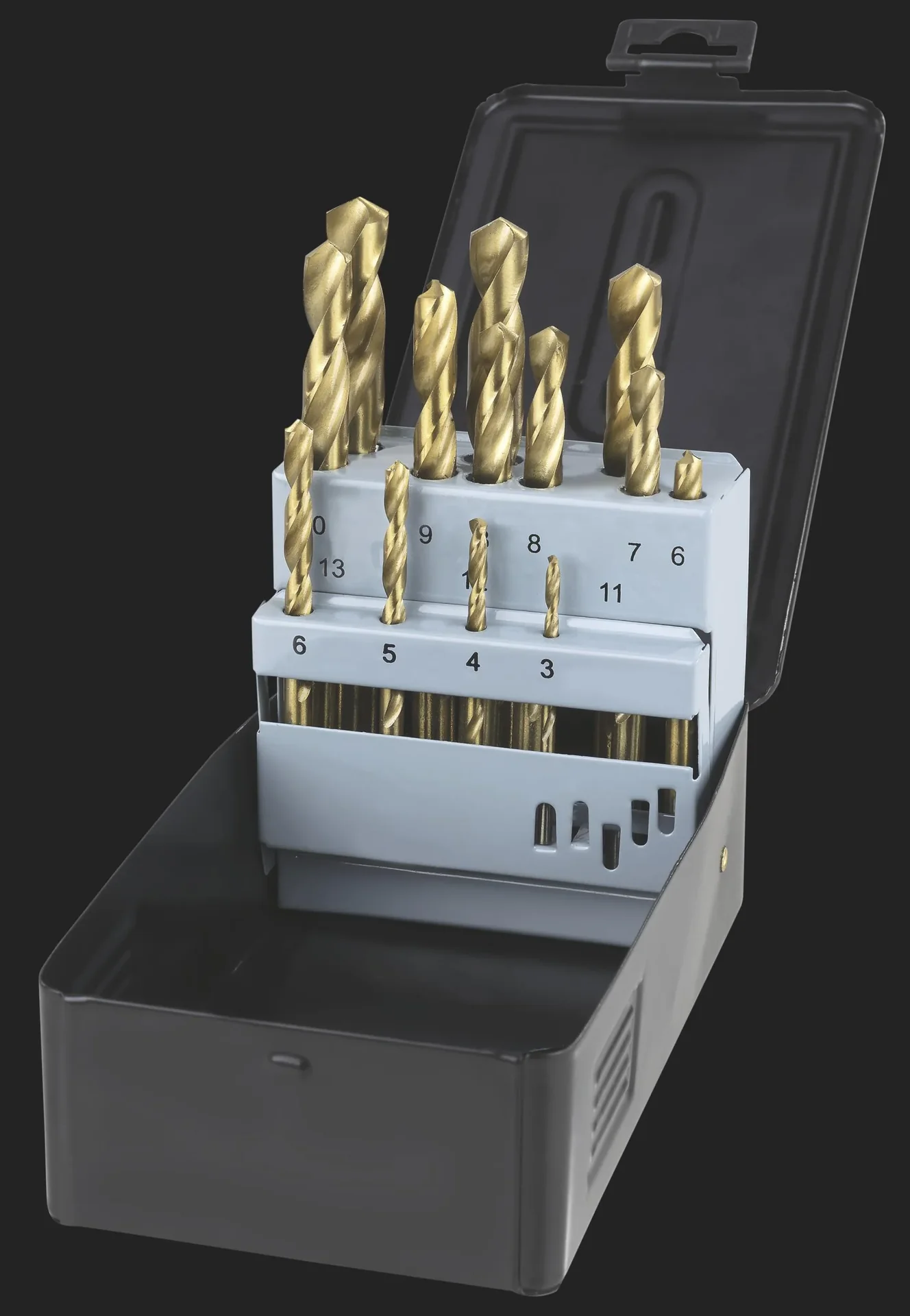 HSS-Spiralbohrer Satz, Titan beschichtet, 13-teilig - 2