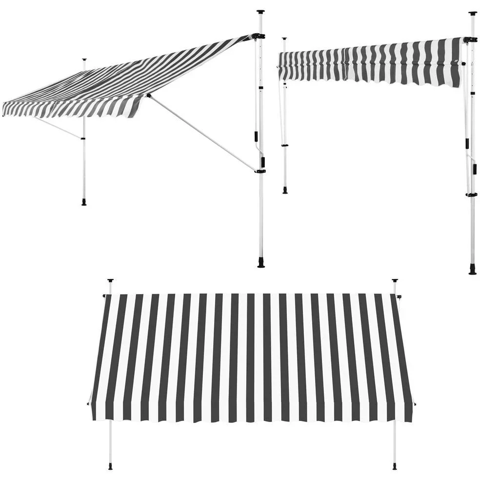 Klemmmarkise weiß/grau 300cm - 0