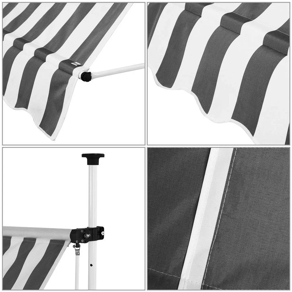 Klemmmarkise weiß/grau 300cm - 1