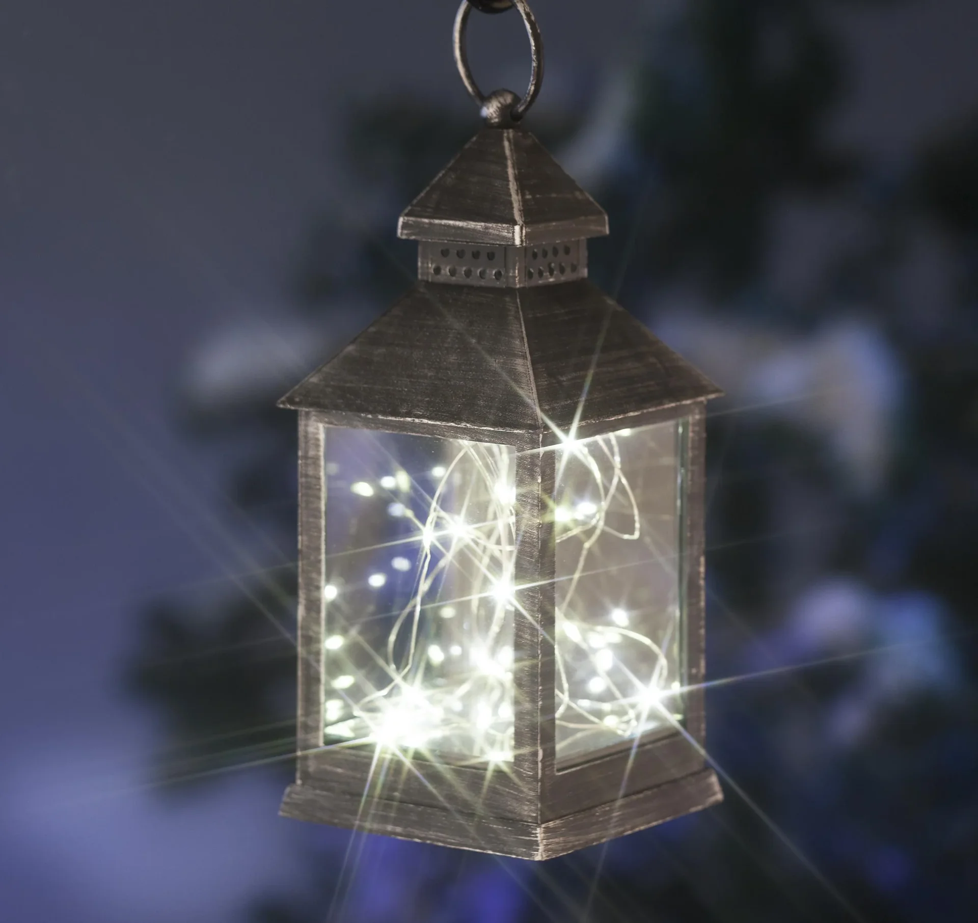 Laterne mit Mini-Lichterkette und Timer - 1