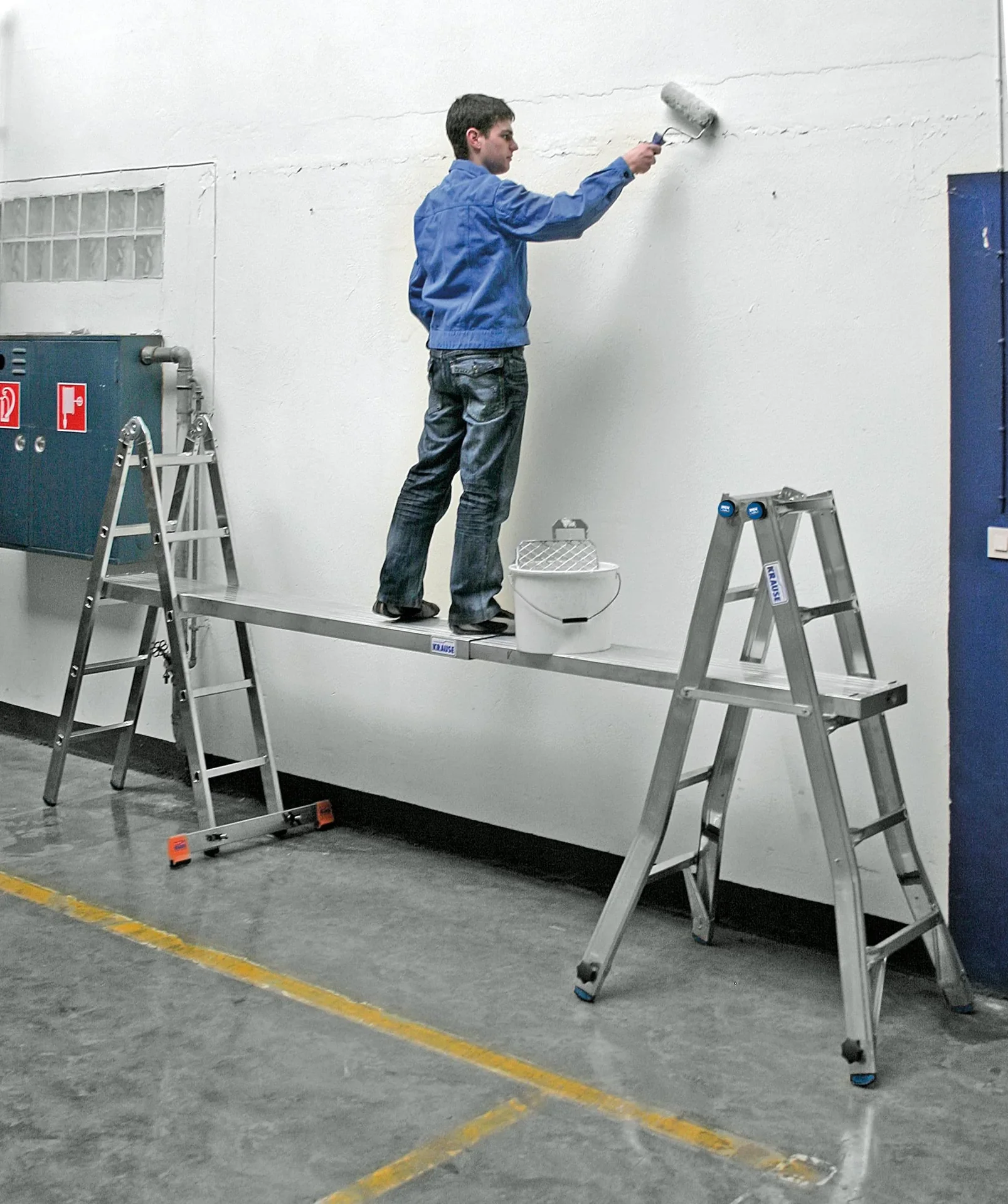 STABILO Sprossen-Gelenk-Teleskopleiter, 4 x 5 Sprossen - 0