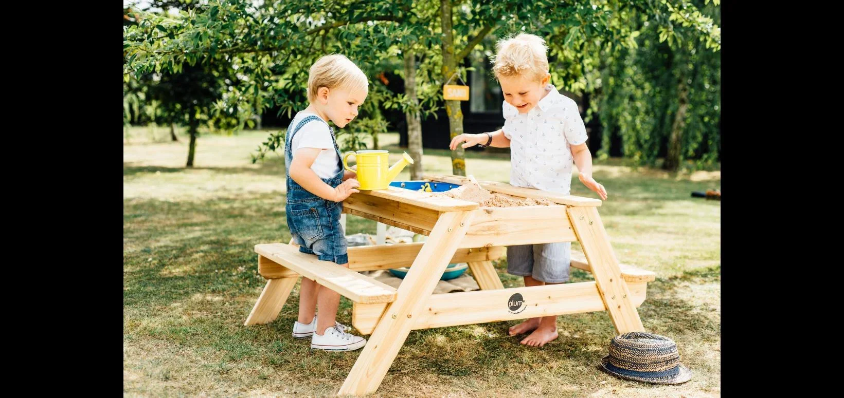 Spiel- und Picknicktisch Surfside, Outdoor-Spieltisch für Kinder aus Holz, Sand-, Wasser- und Picknicktisch, natur - 3