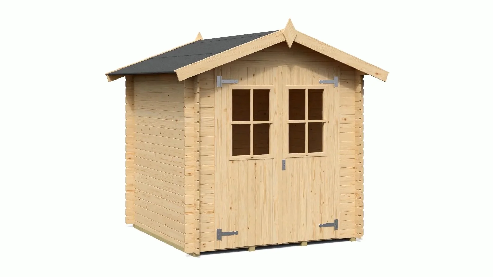 Gartenhaus Martin 180 x 200 x 209 cm, Wandstärke 19 mm, Doppeltür natur - 0