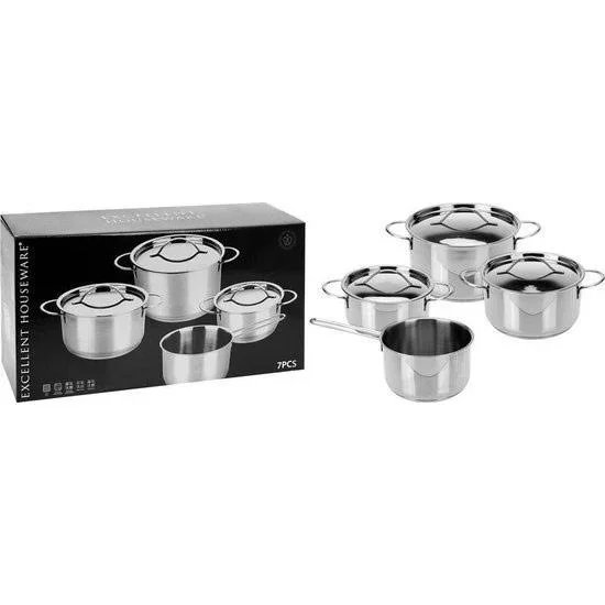 7-teiliges Kochgeschirr-Set - mit Glasdeckeln - 0