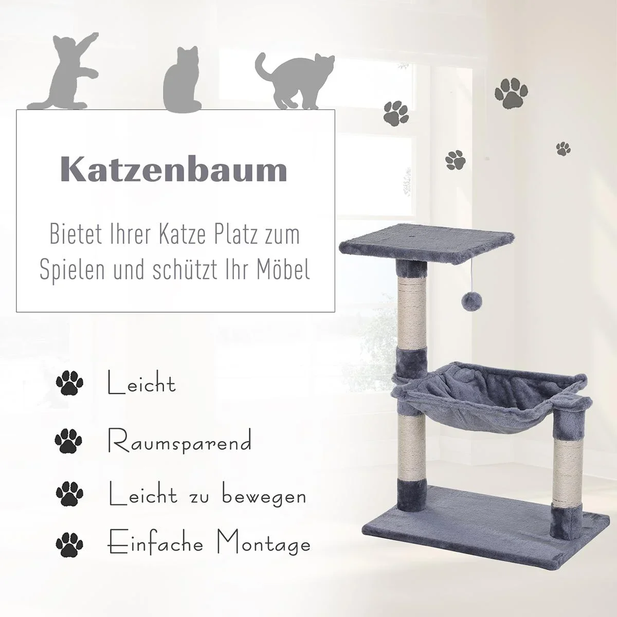 Katzenbaum mit Sisalsäulen beige - 2