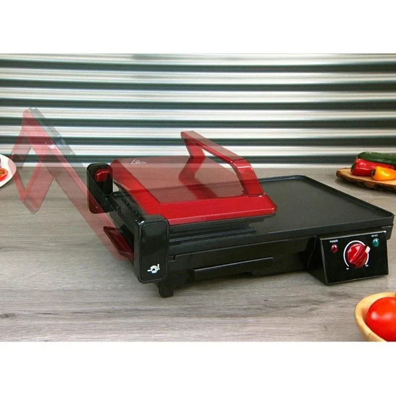 HomeVero Elektrogrill - Doppelte Oberfläche - mit Antihaftbeschichtung - 2000W - 6