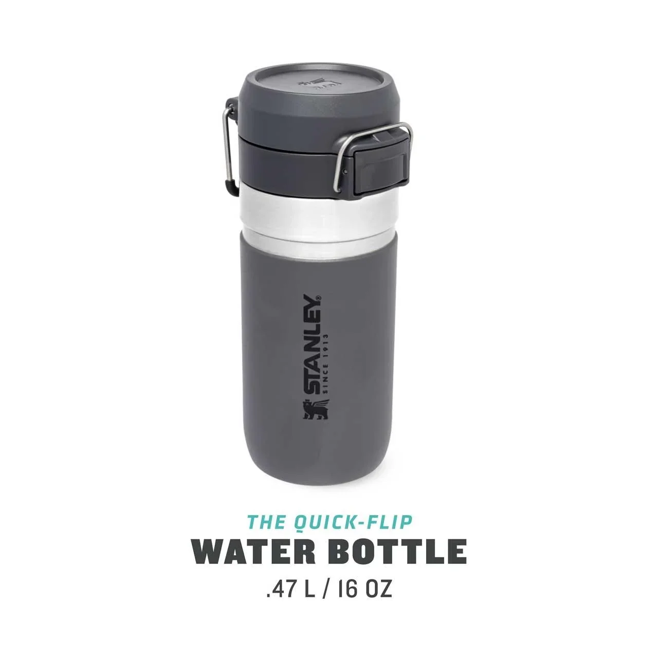 Quick Flip Water Bottle 0,47 l, Charcoal, Vakuumisolierung, Sicherheitsverschluss - 0