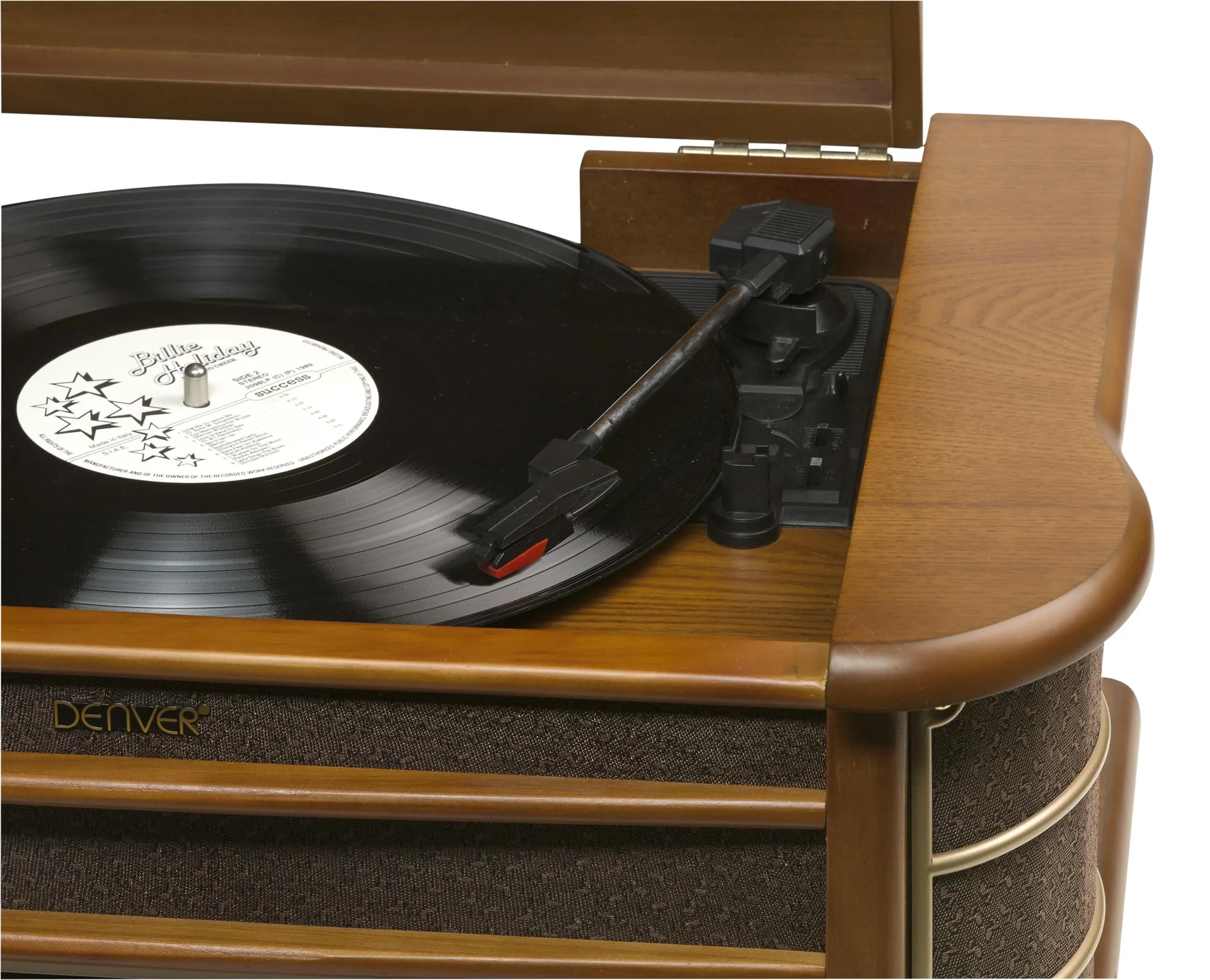 Retro Plattenspieler mit USB, CD, Radio, Kassette und Lautsprechern - 2