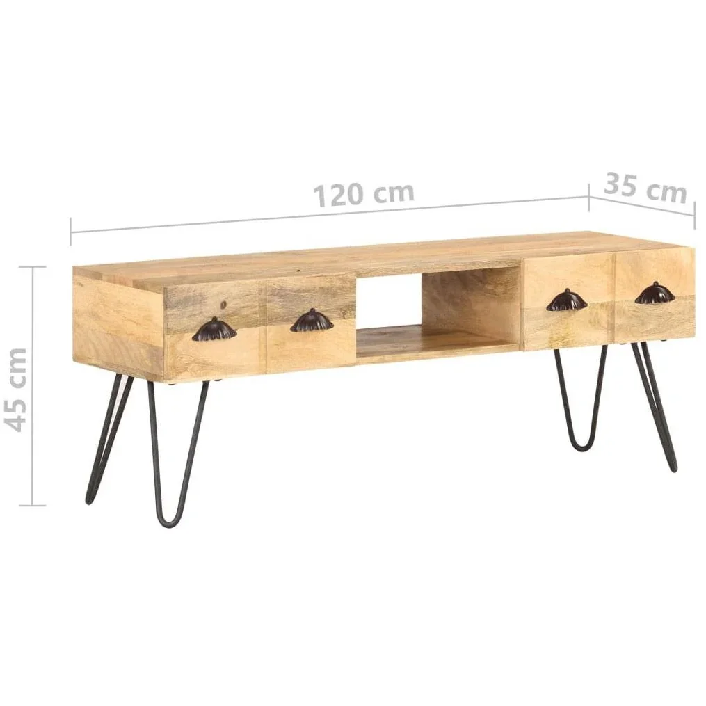 TV-Schrank 120x35x45 cm Mango-Massivholz - 4