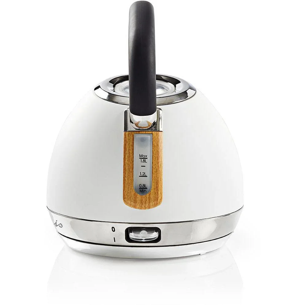 Nedis Wasserkocher - 2200W - 1.8L - Soft-Touch - Weiß - 360-Grad-Drehung - Kochtrockenschutz - 4