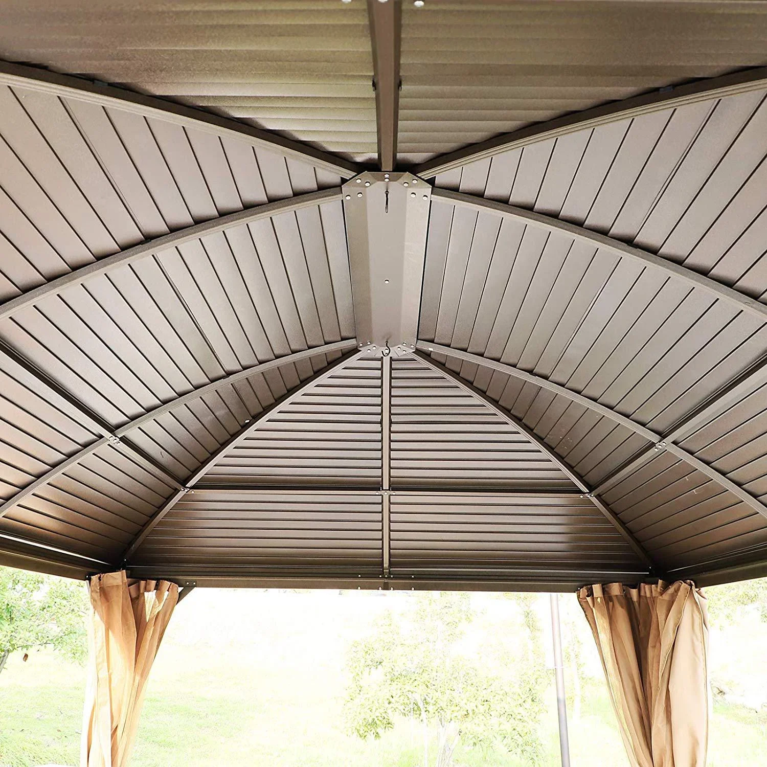 Gartenpavillon mit 2 Laternenhaken - 1