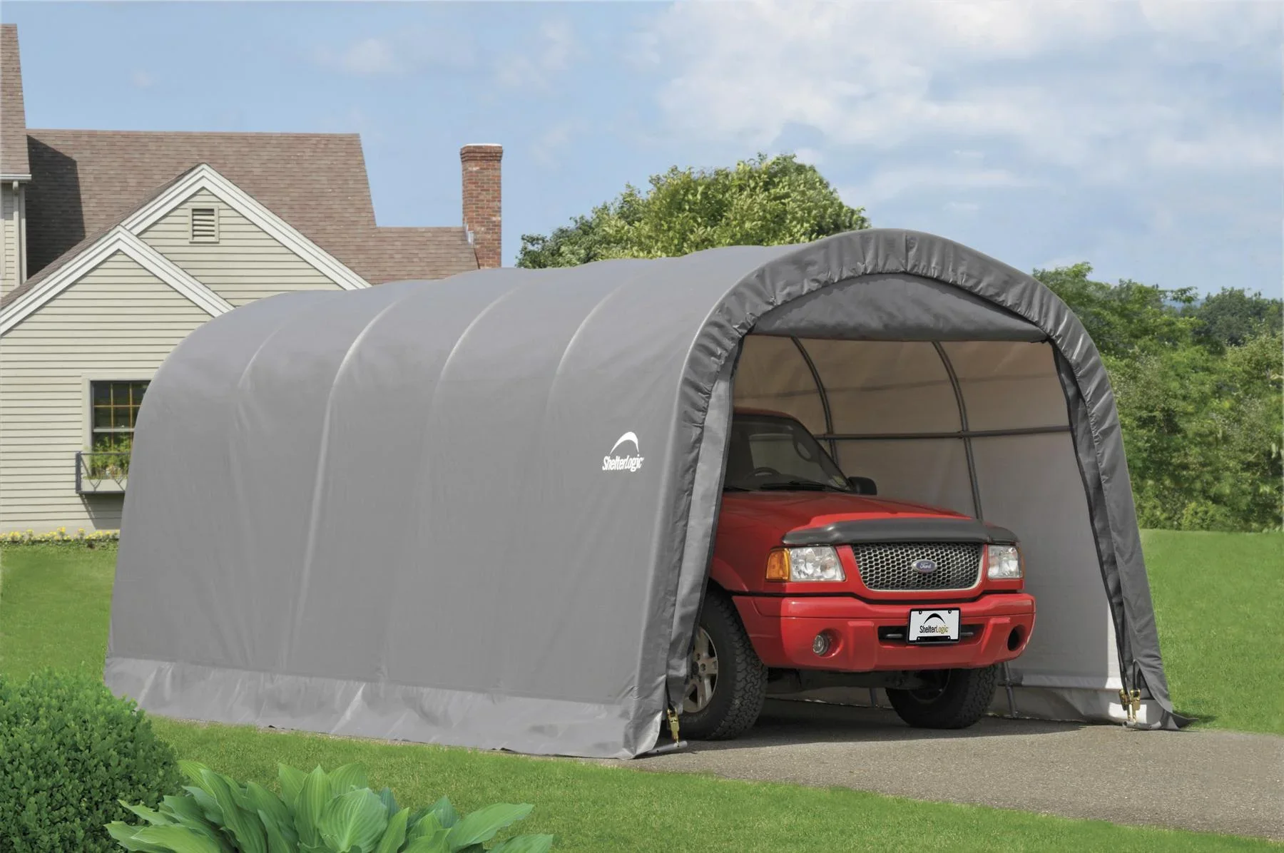 Garage Foliengarage grau 22,57m² 610x370x240 cm Grau - 4