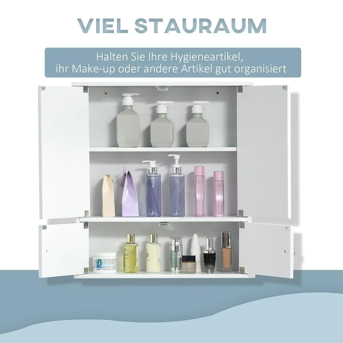 Spiegelschrank Glas MDF 55 cm x 17,5 cm x 60 cm - 0