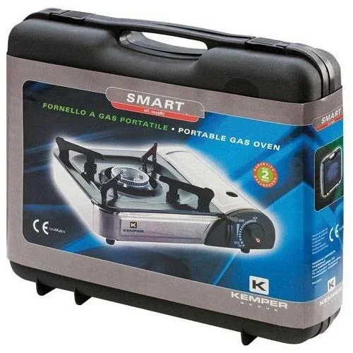 Tragbarer Gasherd - Gasgrill mit Kochfeld und 2 Gasflaschen - 2200W - 33x29x8 cm - 2