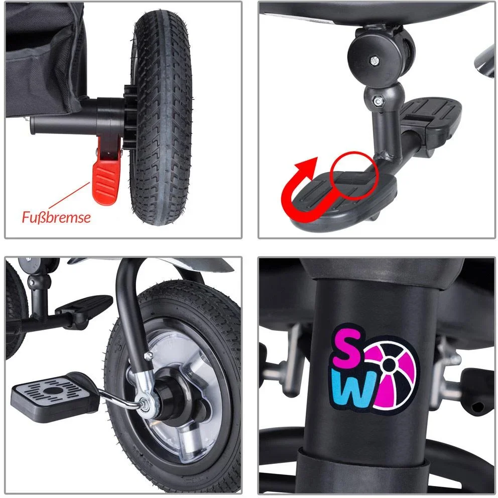 Kinder Multifunktions-Babytrage + 3 in 1 Fahrrad - Trike - Grau - 0