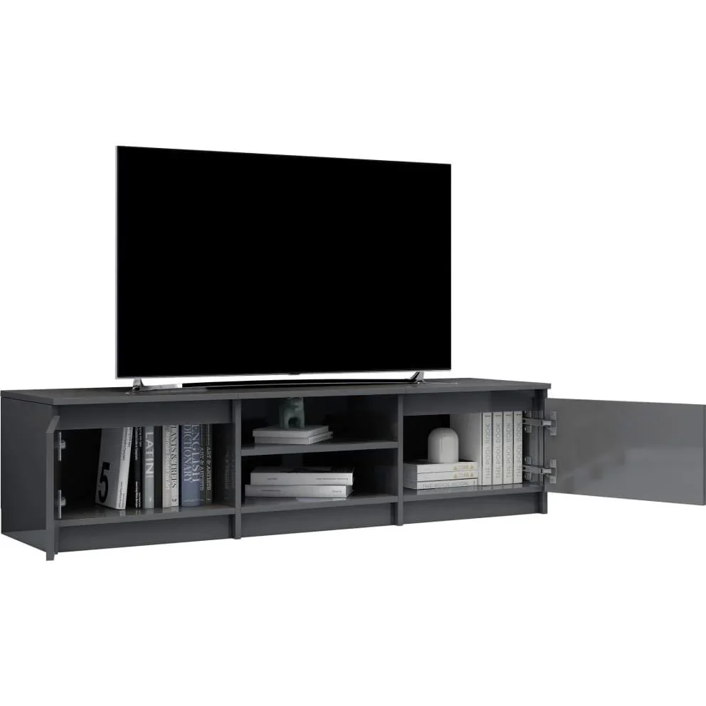 TV-Schrank 140x40x35,5 cm Spanplatte Hochglanz grau - 1
