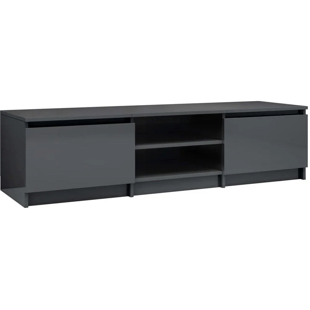 TV-Schrank 140x40x35,5 cm Spanplatte Hochglanz grau - 2