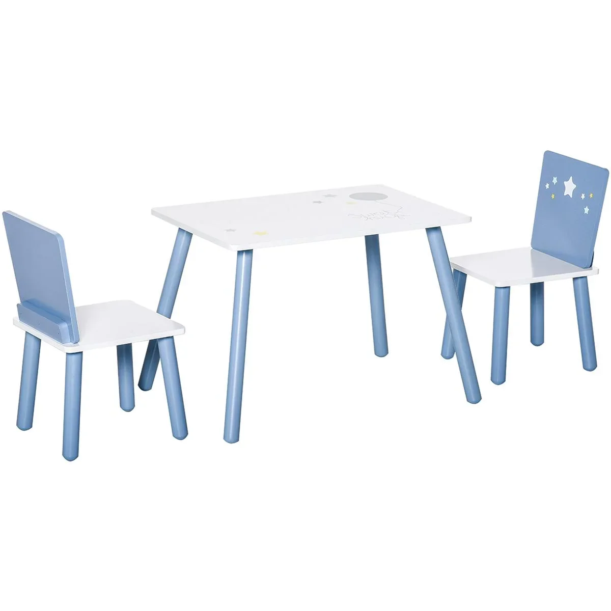 3-teilige Kindersitzgruppe mit Sternen-Design blau, weiß - 1