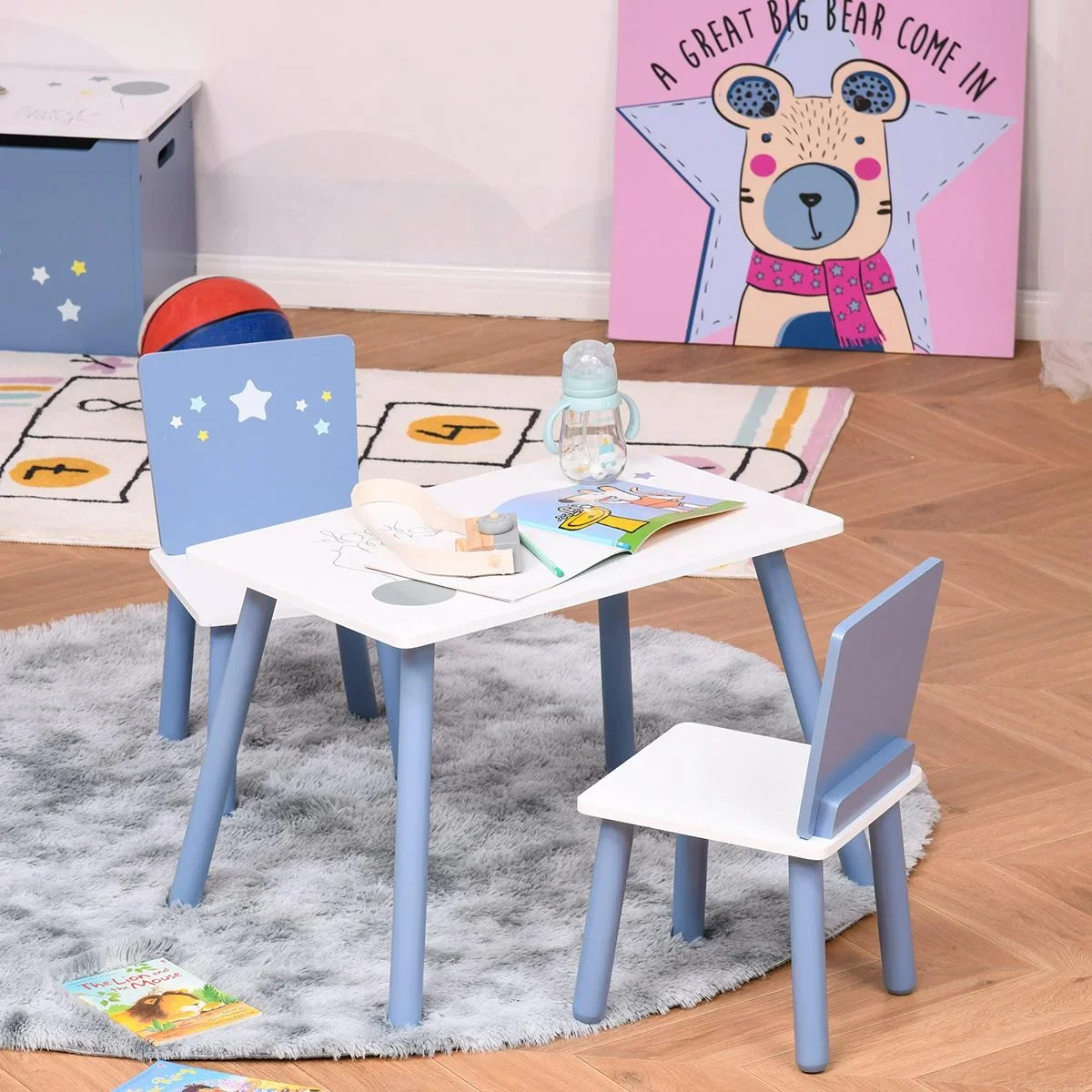 3-teilige Kindersitzgruppe mit Sternen-Design blau, weiß - 7