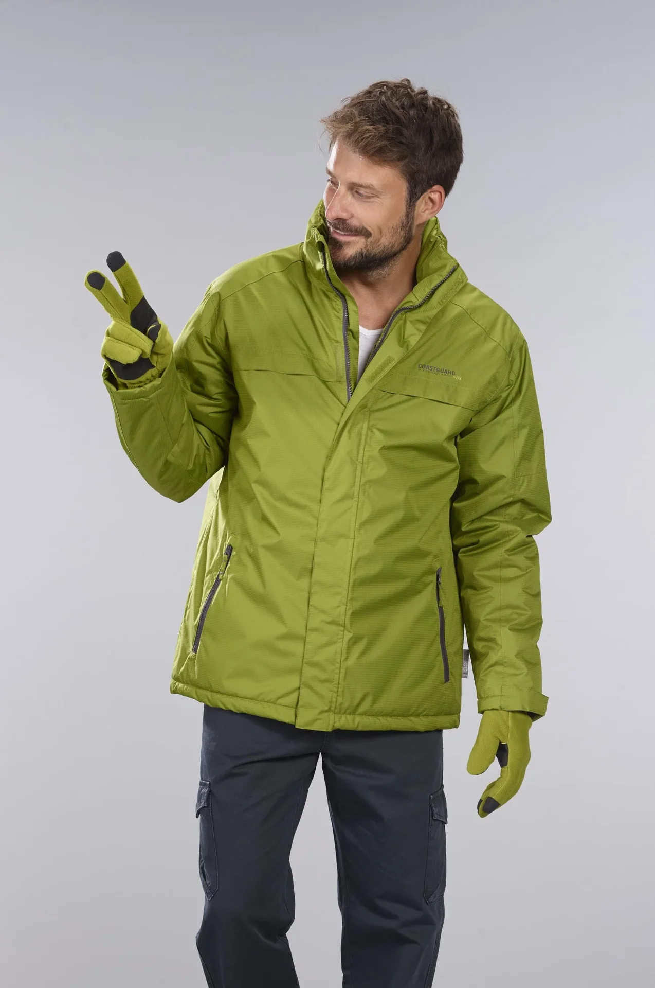 Funktionsjacke Farbe grün, atmungsaktiv, winddicht und wasserabweisend, Gr.M - 4