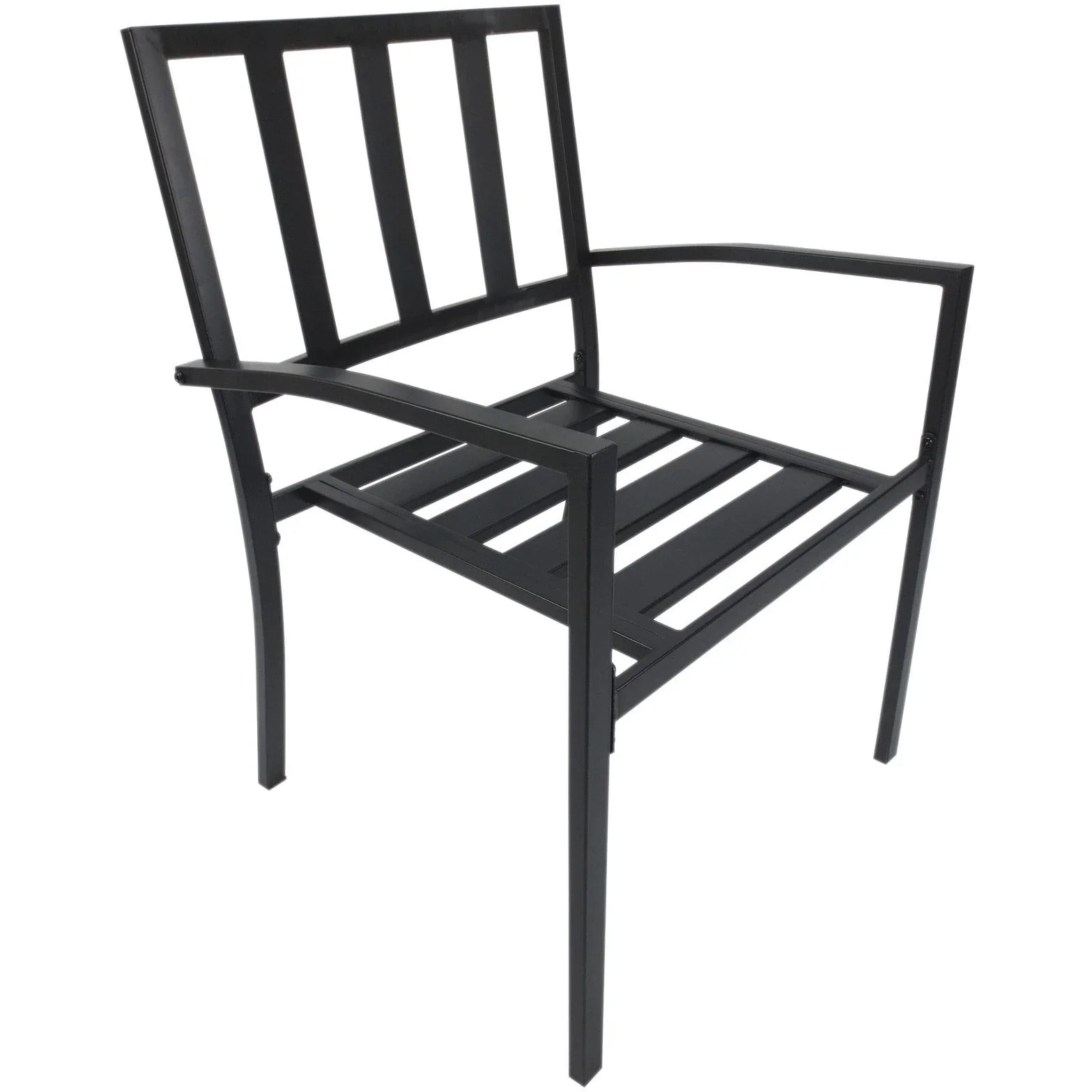 3-teilige Essgruppe Sitzgruppe Esstisch-Set rund Tisch Metall Schwarz mit 1 Tisch + 2 Stühlen - 2