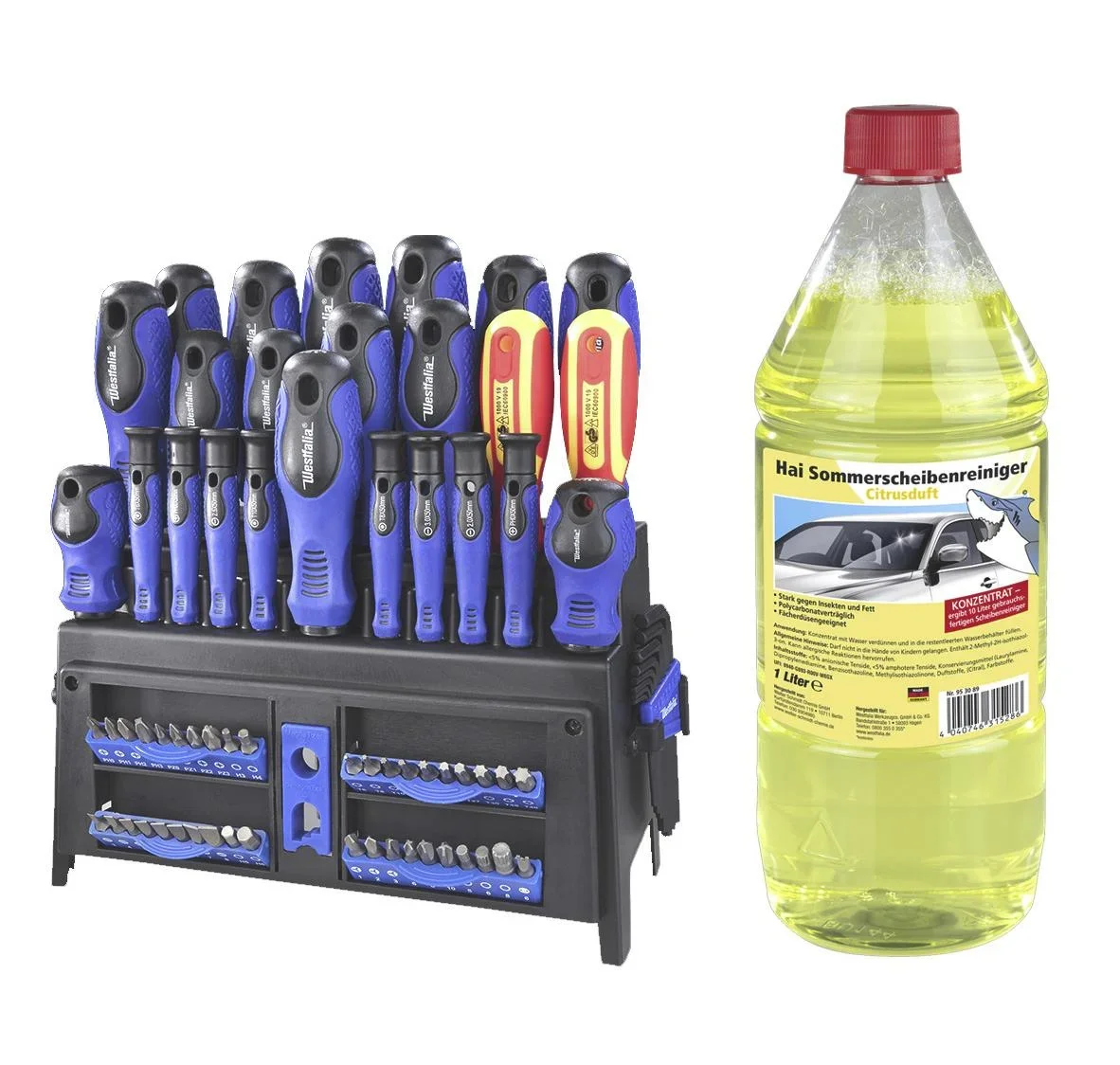 Schraubendreher- Bit-Satz 81-teilig inklusive Sommerscheibenreiniger mit Citrusduft - 1