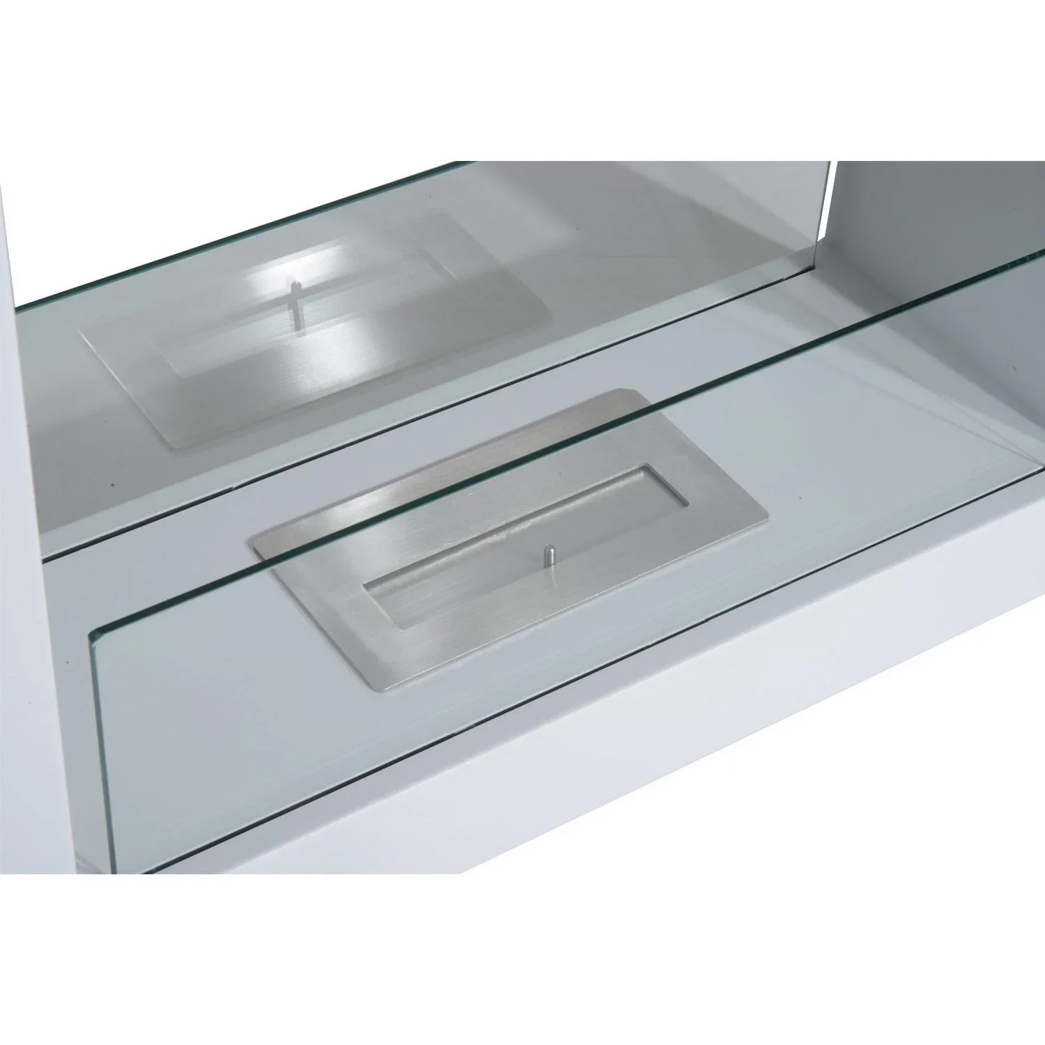 Freistehender Bioethanol Bodenkamin Design Weiß - 1