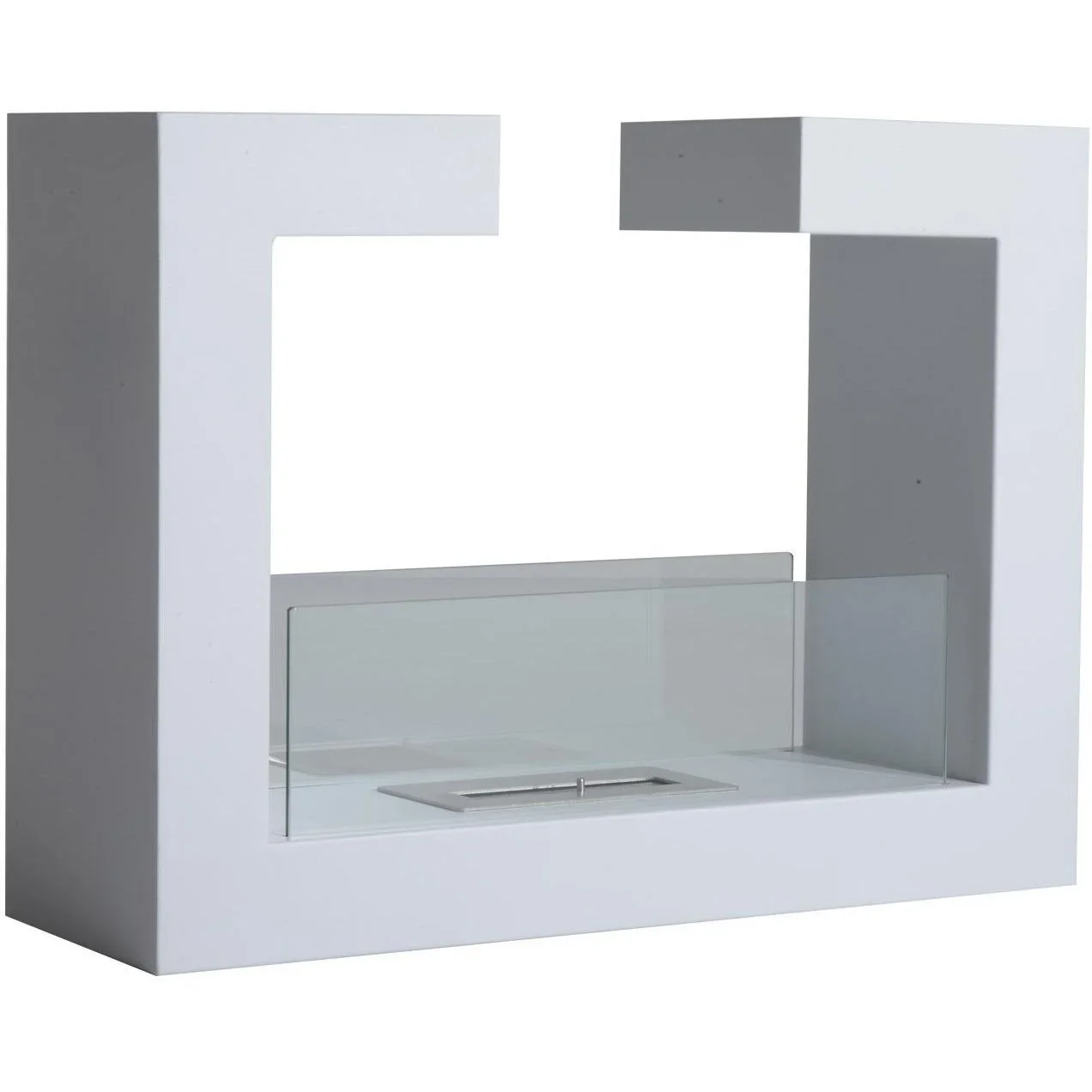 Freistehender Bioethanol Bodenkamin Design Weiß - 3