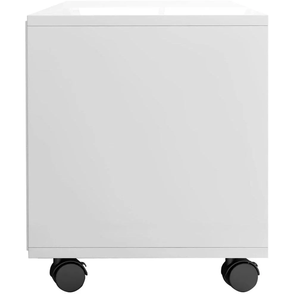 TV-Schrank mit Rollen 90x35x35 cm Spanplatte Hochglanz weiß - 1