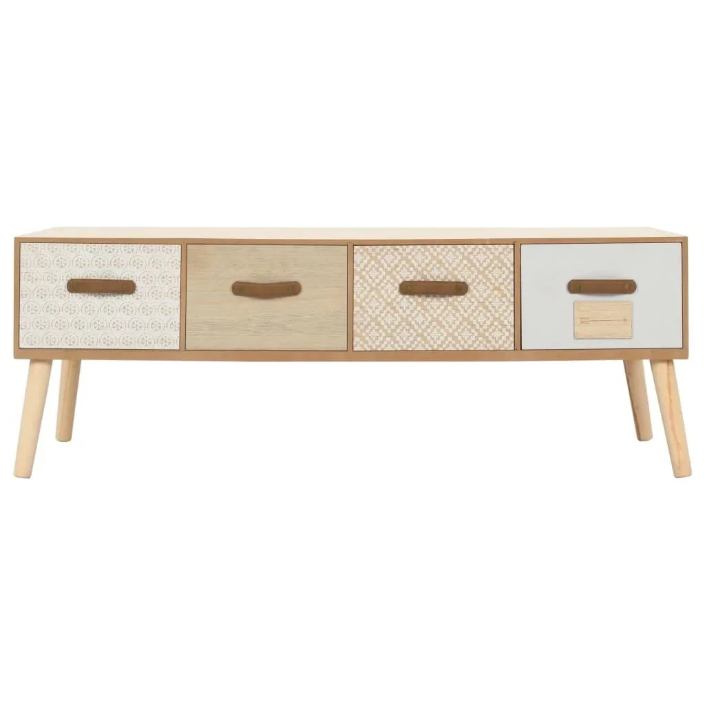 Couchtisch mit 4 Schubladen 110x50x40 cm Kiefer massiv - 2
