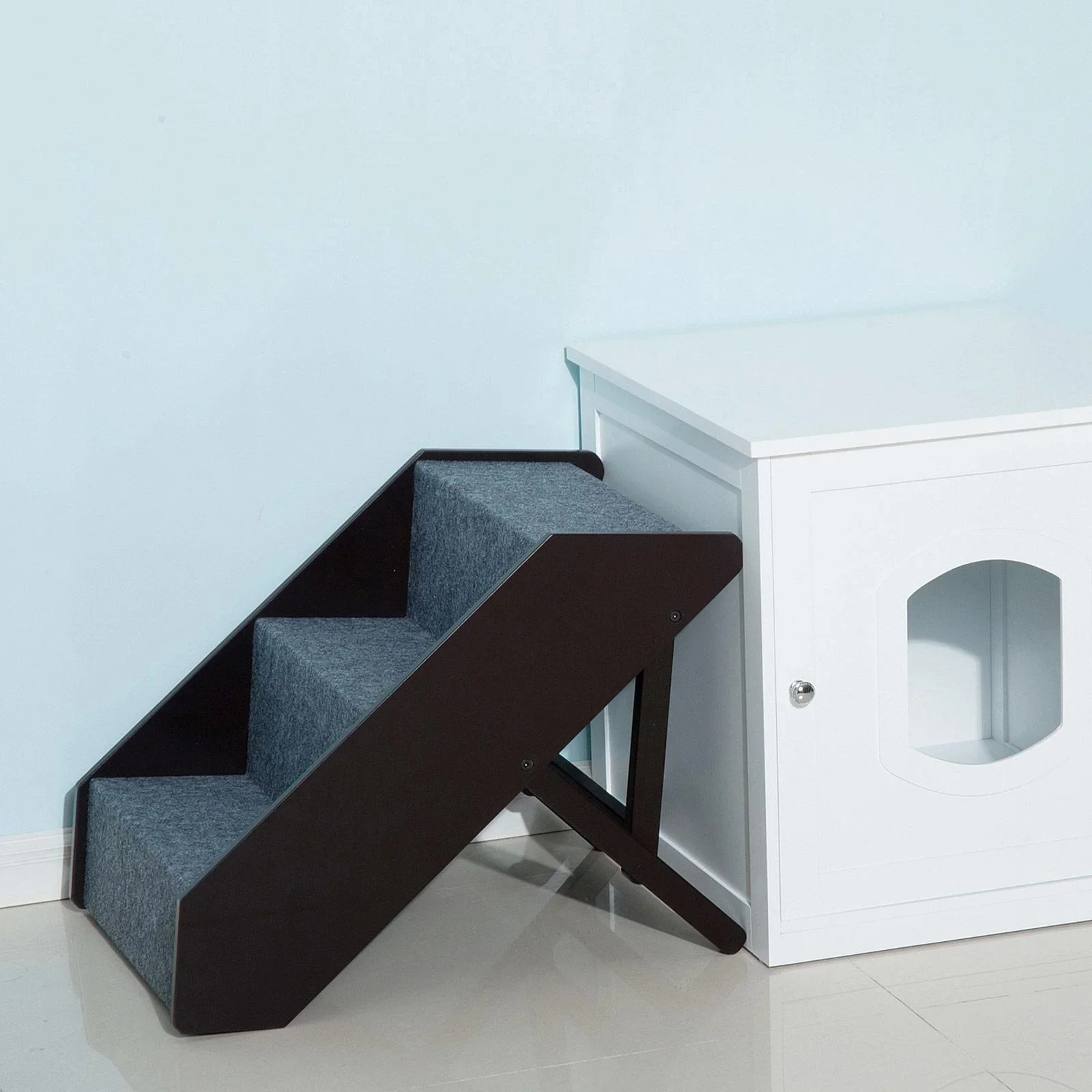 Katzentreppe Hundetreppe 3 Stufen klappbar H41-53cm - 2