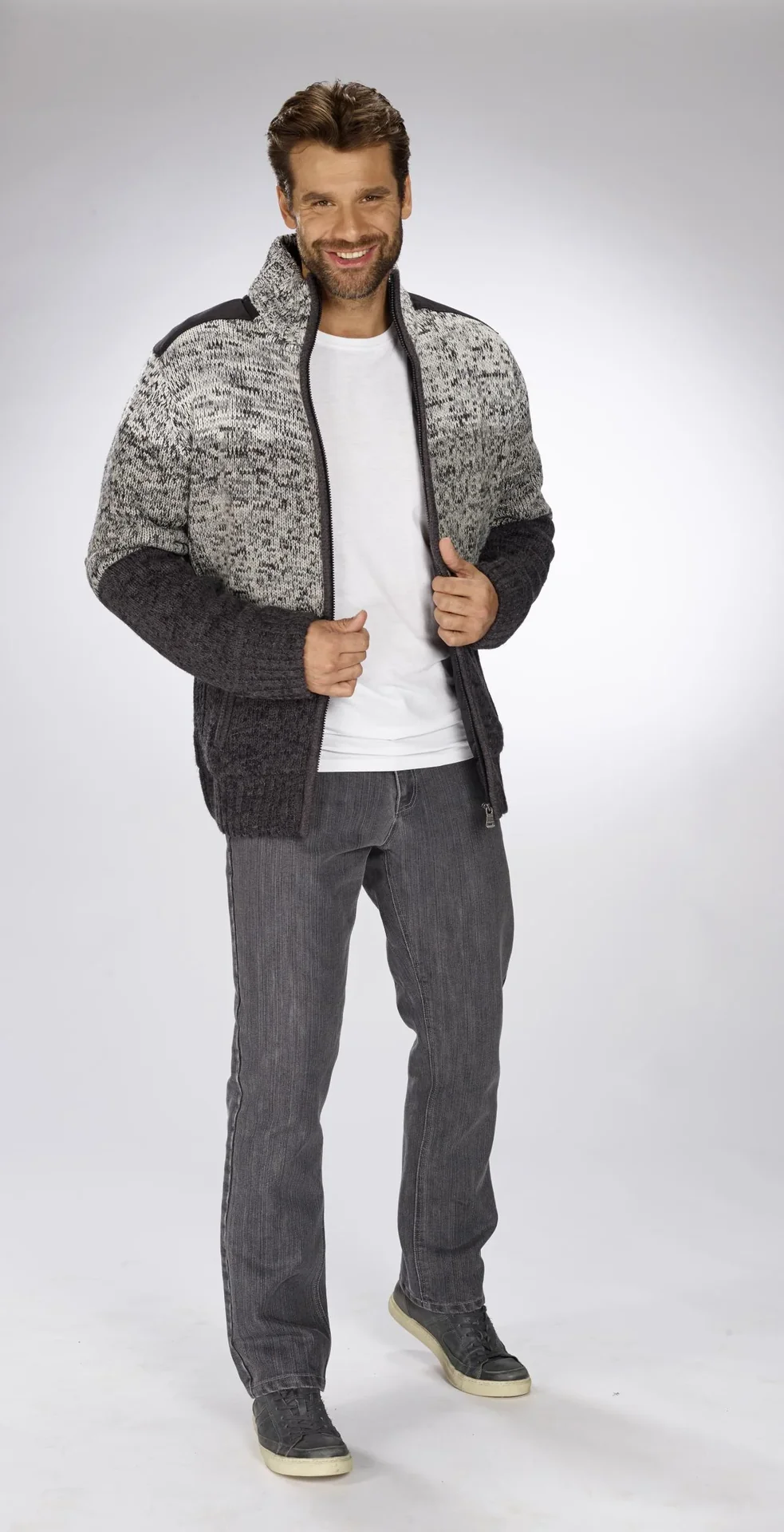 Komfortjeans im 5-Pocket Style, Farbe grau, Gr.27 - 1