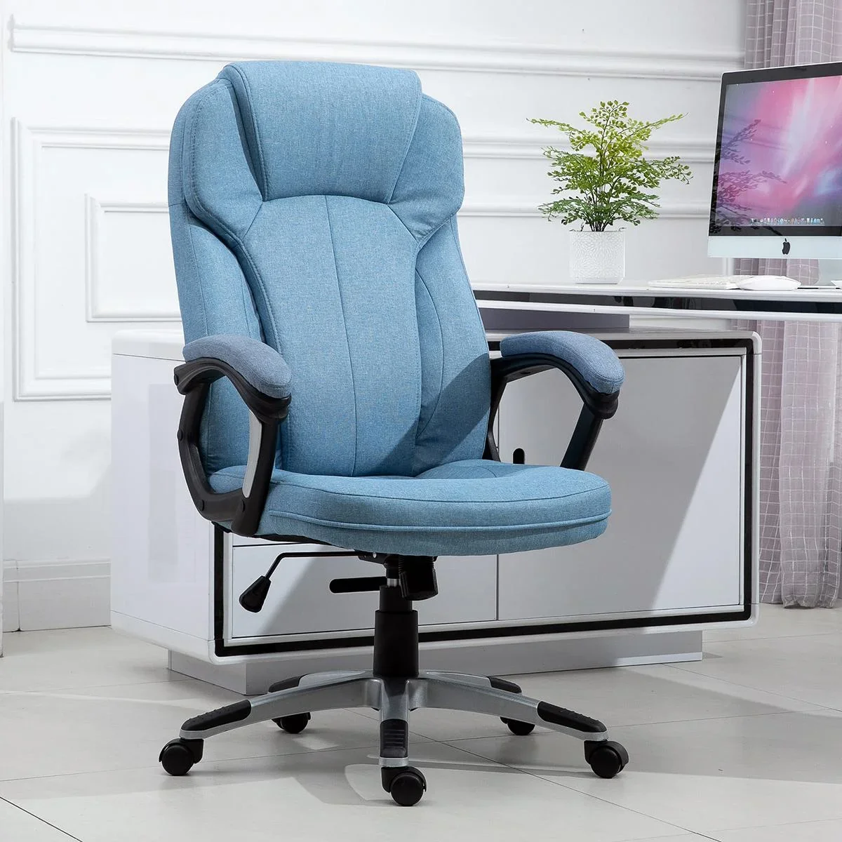 Bürostuhl mit Wippfunktion hellblau - 2