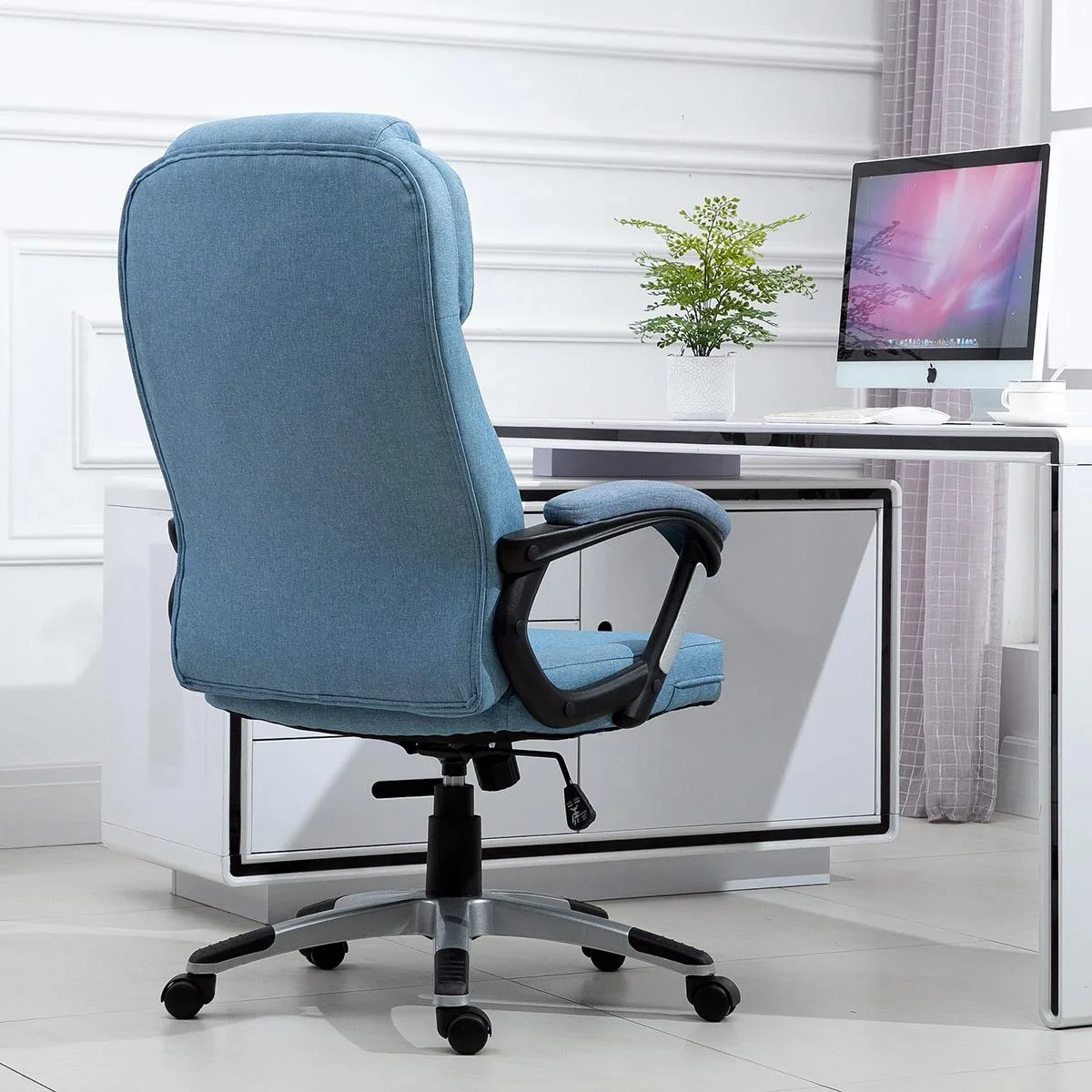 Bürostuhl mit Wippfunktion hellblau - 7