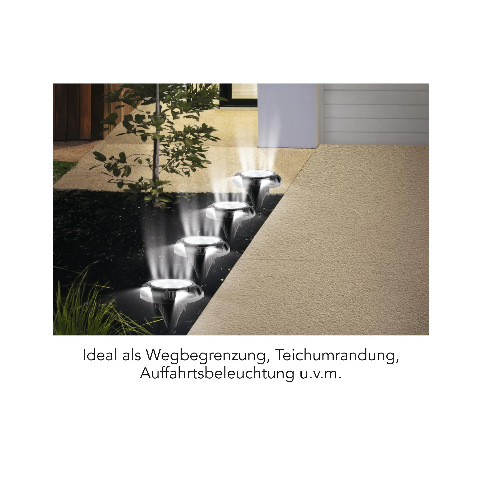 4er Set Solar Bodenleuchte mit Dämmerungssensor - 2